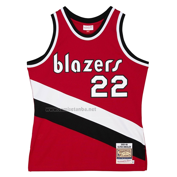 Camiseta Portland Trail Blazers Clyde Drexler NO 22 Mitchell & Ness 1983-84 Rojo